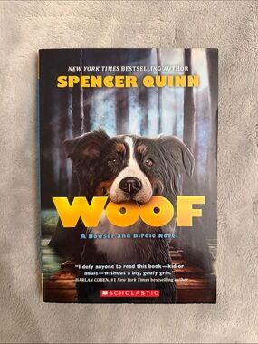 Scholastic WOOF Book Cover – Black, Brown & White Dog Illustration
